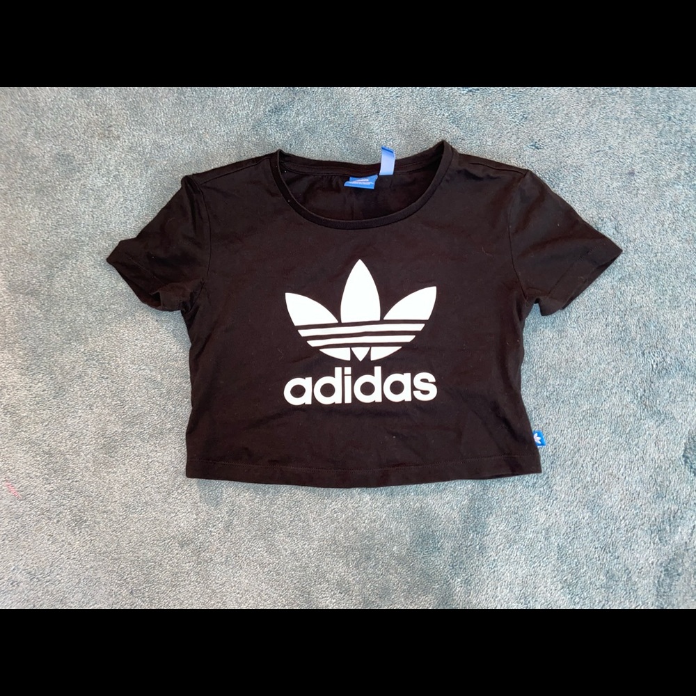 Adidas black crop top
